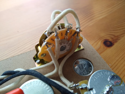 Pre-wired S-type Wiring Harness - 250k ALPHA Pots - 0.022 0.047 uF with your choice of Caps - FREE COPPER SHIELDING