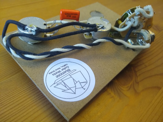 Pre-wired T-type 4-Way Wiring Harness - Alpha Pots - 0.047 uF with your choice of Caps - FREE COPPER SHIELDING (Copy)