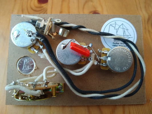 Pre-wired S-type Wiring Harness - CTS Pots - 0.047 uF with your choice of Caps - FREE COPPER SHIELDING